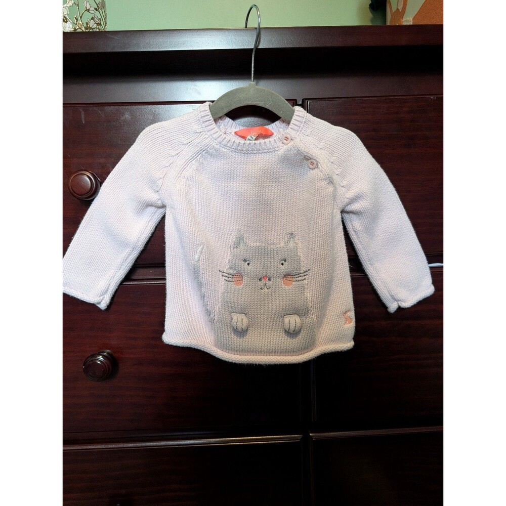 Joules Pink Cat Sweater 9-12 M